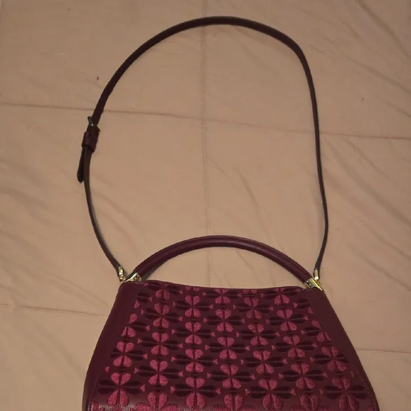 Kate Spade Floral Embroidered Shoulder Bag - Burgundy - Picture 6 of 11